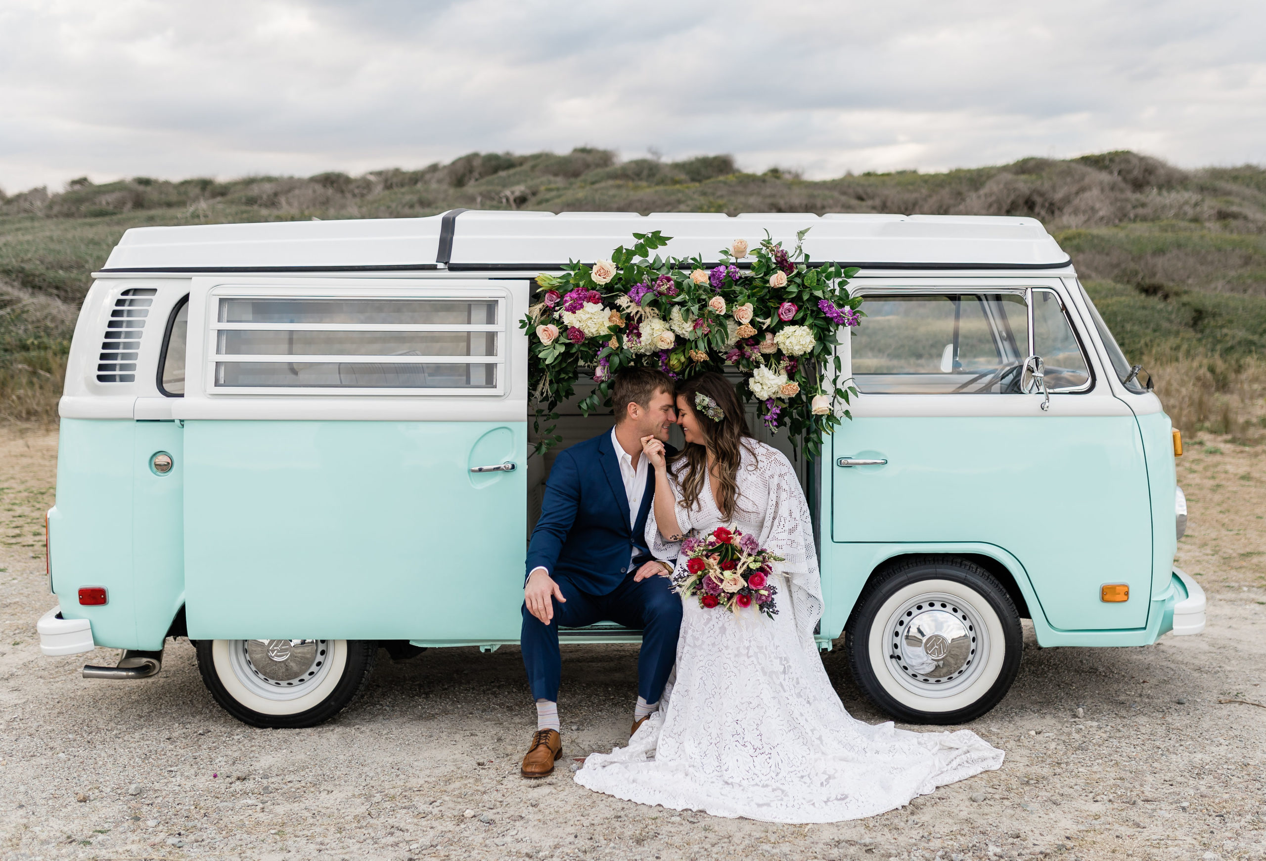 Indigo + Indie: A Sunset-Inspired Wedding on a Farm, Complete with VW Vans  - Green Wedding Shoes